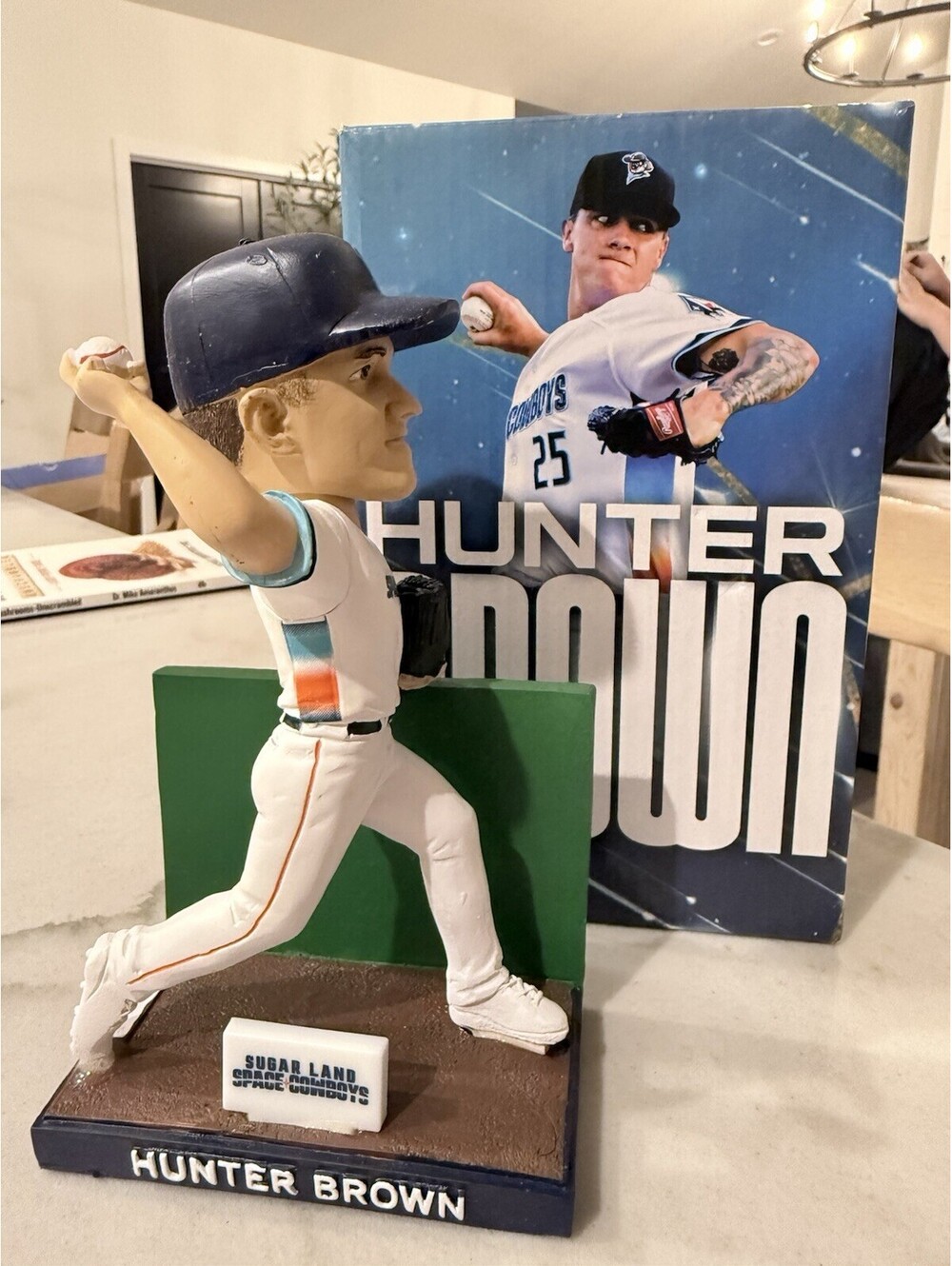 NEW 2024 Sugar Land Space Cowboys Hunter Brown Bobblehead Pitching SGA